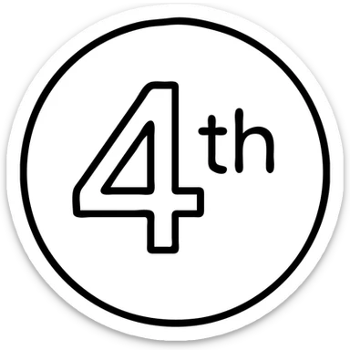 first ,a 4 in a circle with 'th' in the circle sticker