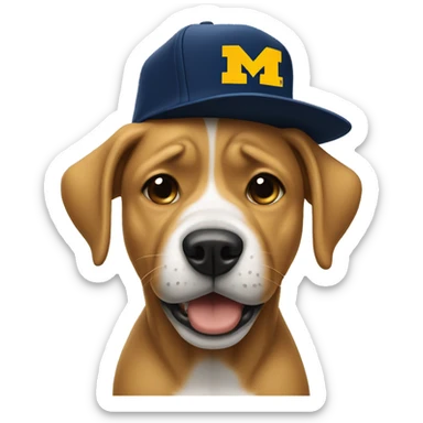 Crying Dog wearing University of Michigan hat sticker