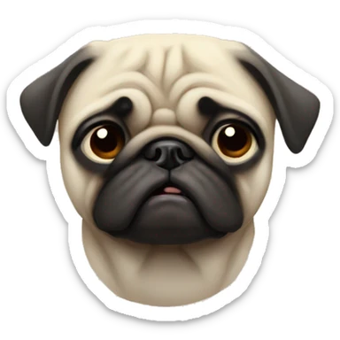 saddest pug in the world  sticker