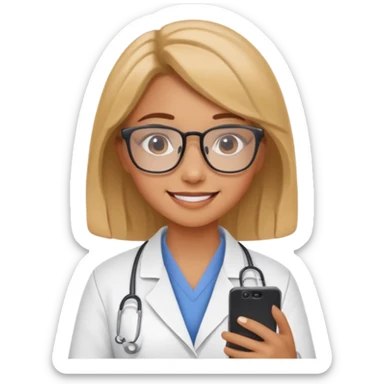 A cute veterinarian girl that watching a movie on her phone sticker