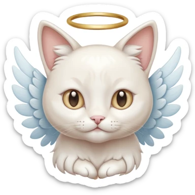 Pastel pale whitish shiny divine glorious holy glossy angel cat sticker