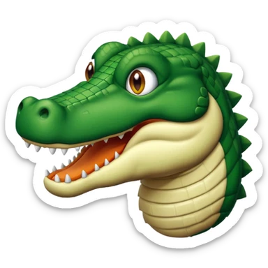 An 8-bit academic gator. The background is a solid white circle sticker