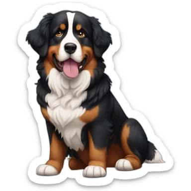 bernese mountain dog drools a lot around his lips sticker