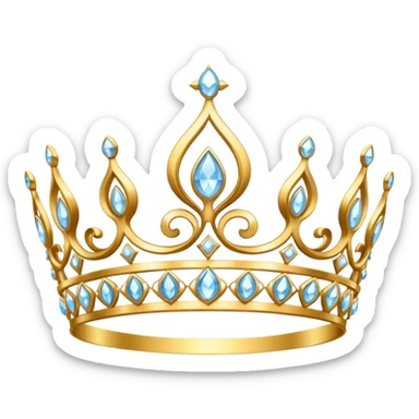 iced golden tiara with diamonds sticker