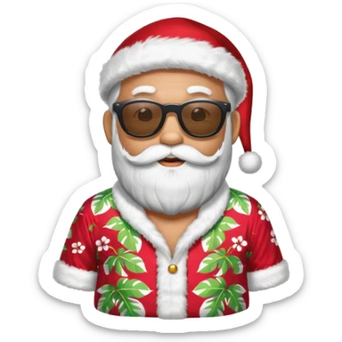 santa klaus with summer clothes sticker