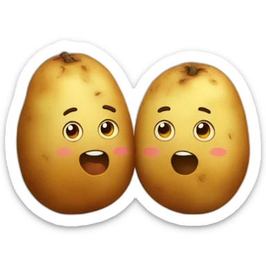 two potatoes being a cute couple sticker