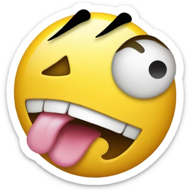 make a regular yellow emoji wih tongue out and x insted of eyes sticker