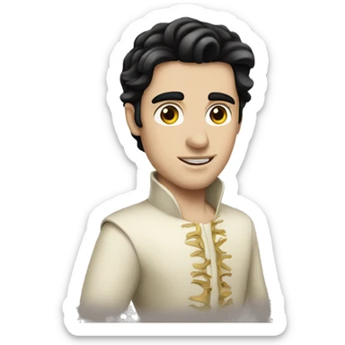 White skin Prince with black hair From Snow White sticker