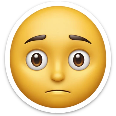 A 3D yellow emoji face giving a side-eye expression, one eyebrow raised, eyes looking sideways with a slightly skeptical or unimpressed look, clean white background, realistic shading, high detail, glossy texture, centered composition. sticker