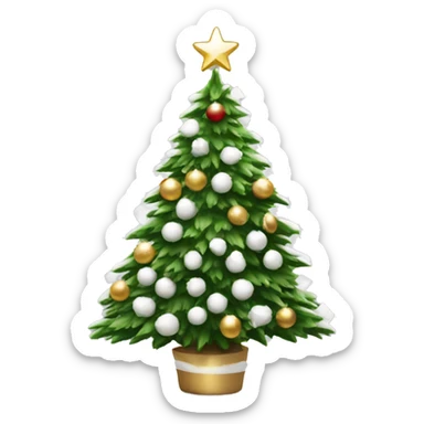 ￼Christmas tree with white decoration sticker