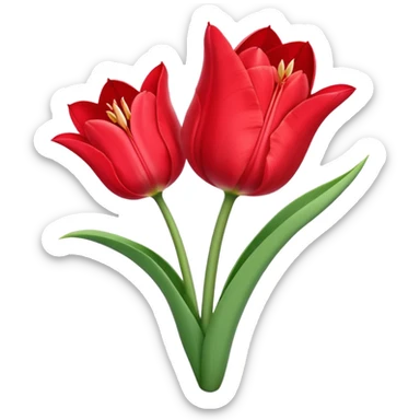 tulip flower entwined with an amaryllis flower sticker