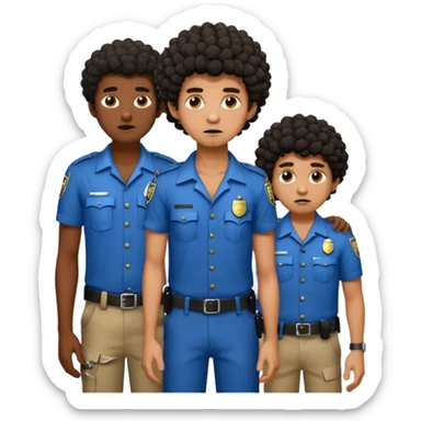Make a dirty Indian with a short Afro that is curly hair getting arrested. Make the Indian skinny too. Give him a it support outfit not a police uniform sticker