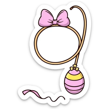 Easter whip with decorative ribbons and bows in pastel colors sticker