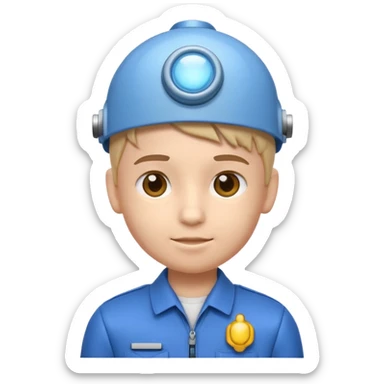 A 3D emoji with a Pixar style that the depicts a person who is learning to become a mechatronic as his highchool extended profile. He is a young boy in a highschool age. sticker