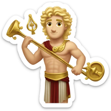 Apollo Greek mythology blonde hair lyre god of poetry music and sun  sticker