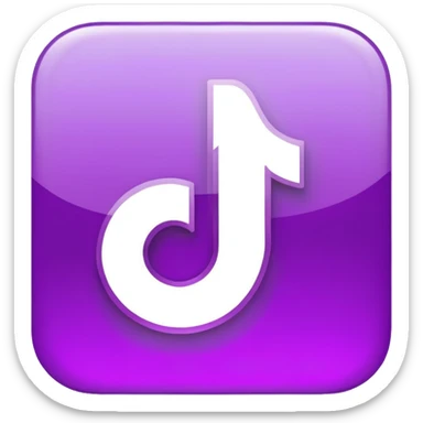 Purple and Cian Symbol of TikTok app sticker