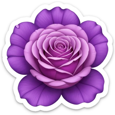 rose shape flower, no stem, now make it a purple sticker