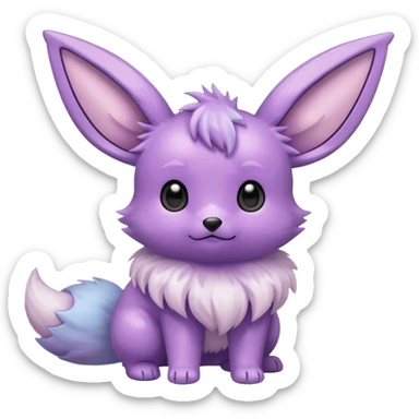 Kawaii Shiny Pastel Purple Eevee Full Body sticker