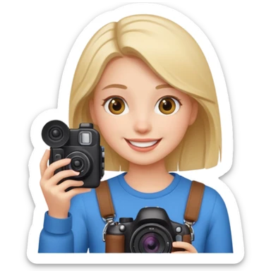 quiero crear una chica con una camara como si estuviese grabando vlog  sticker