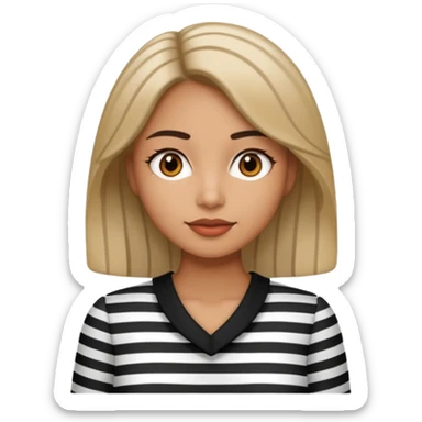 woman with black Striped Shirt not a t shirt sticker