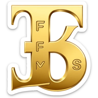 Currency symbol for the money "Fcoins" letter F in gold sticker