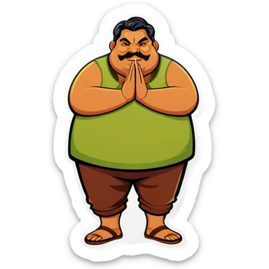 fat obese indian sticker