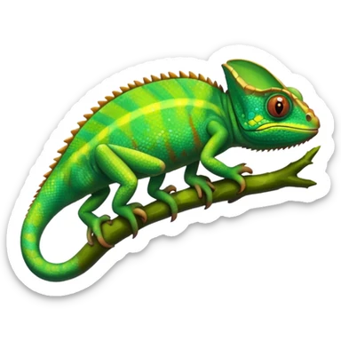 A green chameleon  sticker
