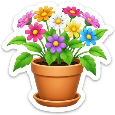 flowers in a pot sticker