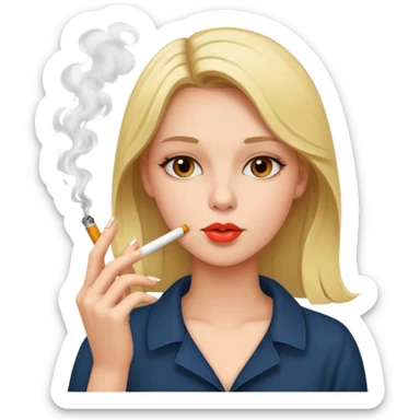 girl smoking a cigarette sticker