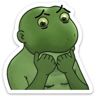 Woman crossing his hands trying to choke himself sticker