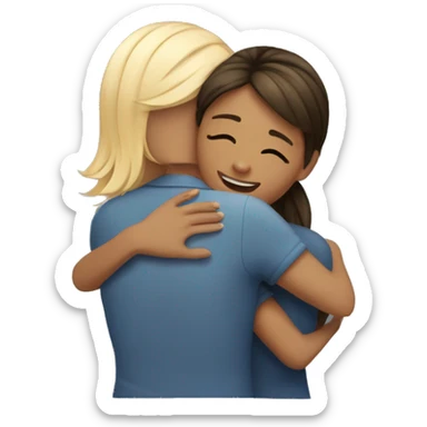 Hug two girlfriends sticker
