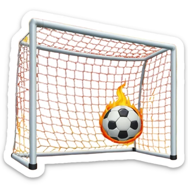 soccer goal in a fiery underworld sticker