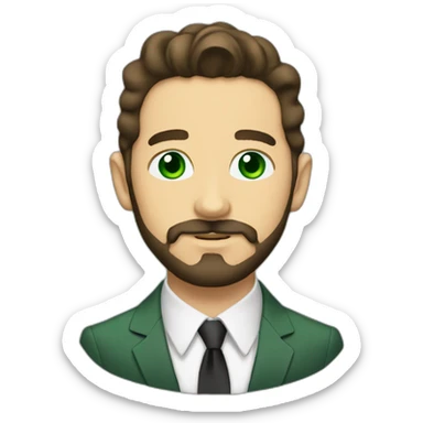 Shia LaBeouf, beard, green eyes, in a suit sticker