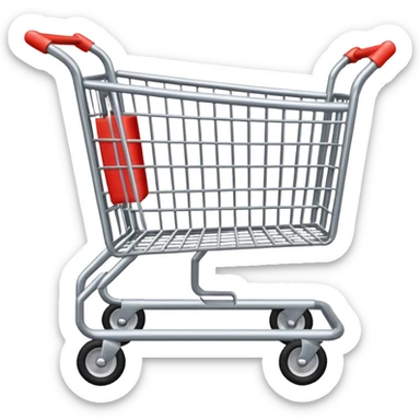 carrello della spesa vuoto che punta verso destra sticker