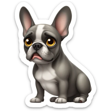 french bulldog experiencing toe curdling fear sticker