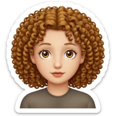 Fair skin curly hair Hazel eye sticker
