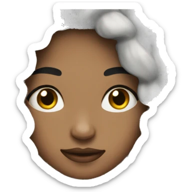 A chill girl with black hair sticker