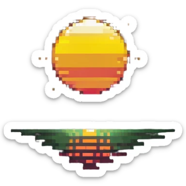 digital sunrise, new era theme sticker