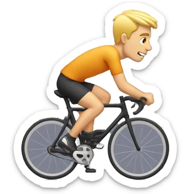  Blond man cycling  sticker