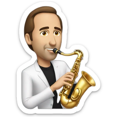 Nick cage playing smooth jazz on the saxophone sticker