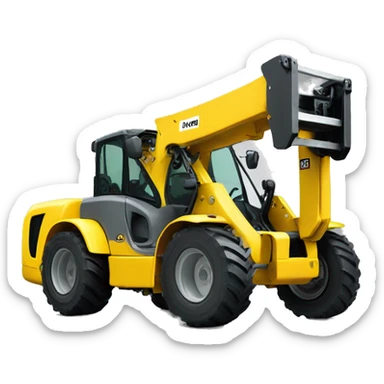 telehandler yellow with grey wheel sticker