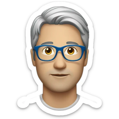 white-40-year-old-man-with-long-gray-black-hair-blue-glasses-and-no-beard. sticker