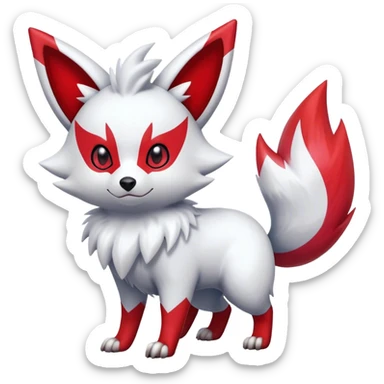 Epic Shiny Cool Cute Kawaii Zangoose-Zorua-Pokemon-fakemon-hybrid-animal Full Body  sticker