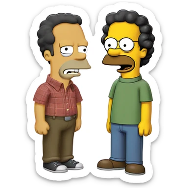 homer simpson and ned flanders combined sticker
