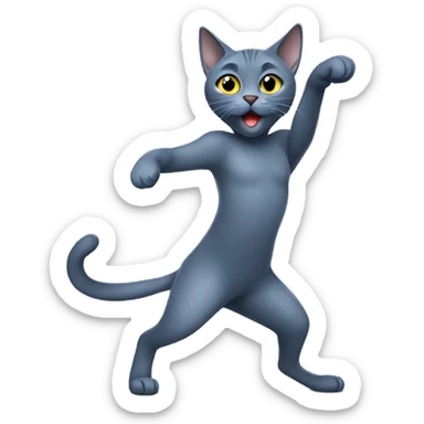Russian blue cat twerking sticker