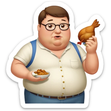 can you do  Peter Griffin stand and eat chicken thighs sticker