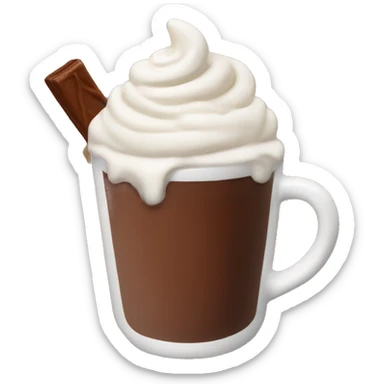 Hot cocoa with whipped cream sticker
