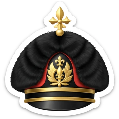 A Royal Guard hat with black fur texture and tall silhouette. sticker