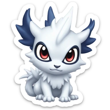 Cute Cool Kawaii Baby Chibi Nargacuga-Absol-Pokémon Full Body Detailed High Quality sticker