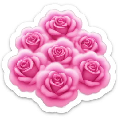 Hot pink roses made into a cloud with lights  sticker